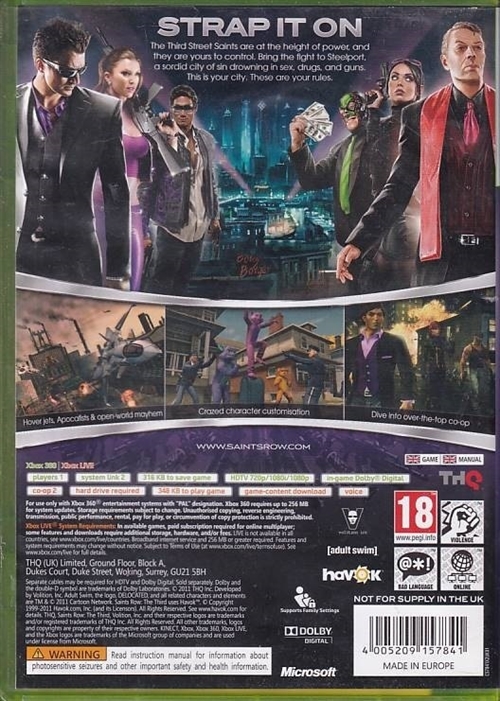 Saints Row (Includes Professor Genkis) - XBOX 360 (B Grade) (Genbrug)